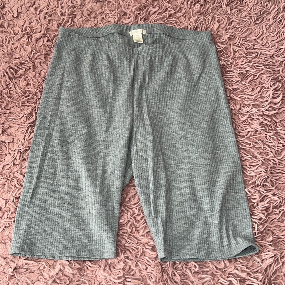 ribbed high waisted biker shorts
